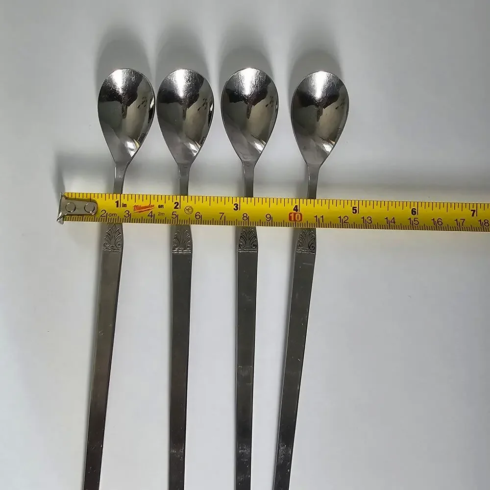Towle Supreme Cutlery Iced Tea Spoons Pattern TWS202 Japan Stainless Steel VTG